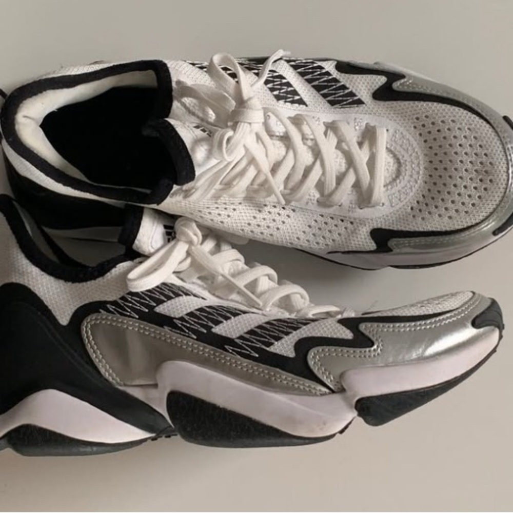 #50 adidas White and Black Athletic Shoes